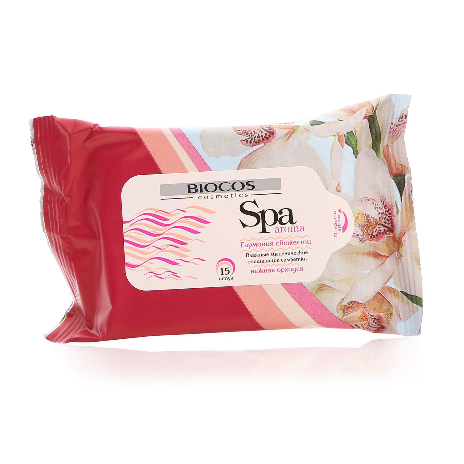 

Влажные салфетки BioCos Spa Aroma, универсальные, нежная орхидея, 15 шт.