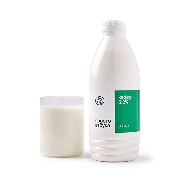 Кефир «Просто Азбука» мдж 3,2% 930мл, Россия