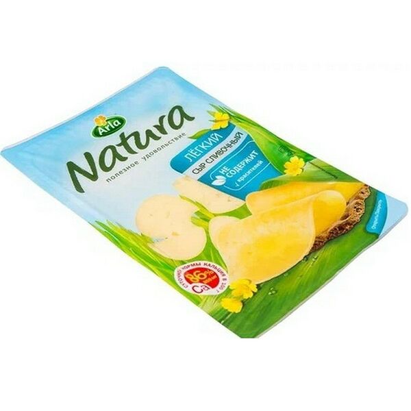 Сыр п/тв Natura сливочный Легкий 30% нарезка 150г мгс