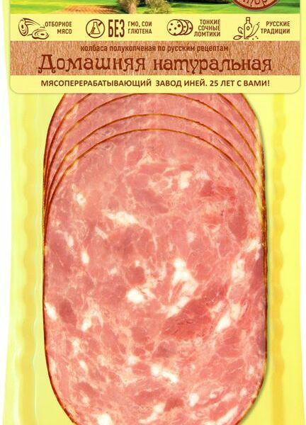 Колбаса Мясная История Домашняя натуральная полукопченая 130г