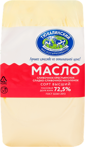 

Масло сливочное Тюкалинский маслосыркомбинат Крестьянское 72.5% 500 г