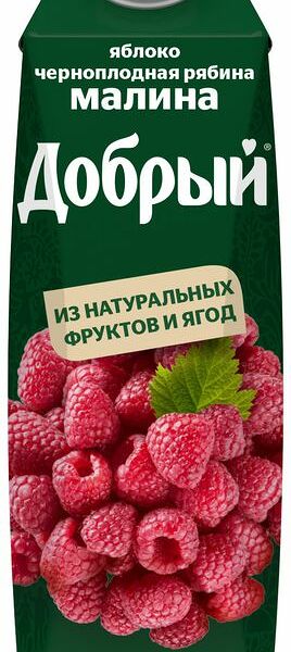 Нектар Добрый яблоко-черноплодная рябина-малина для детского питания, 1л