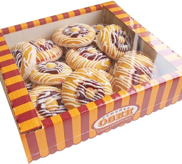 Печенье Семейка Озби бисквитное вишня в белой глазури 400г