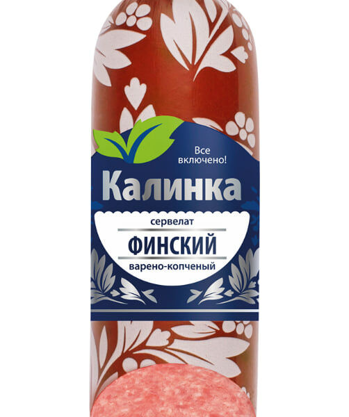 Колбаса Калинка сервелат финский копчено-вареный