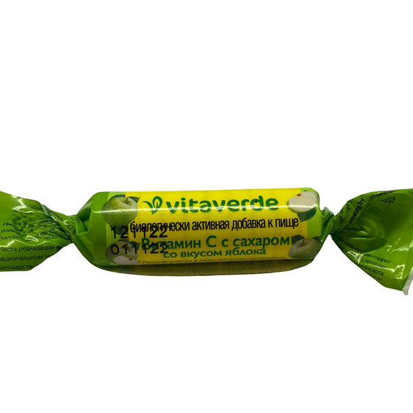 Vitaverde Витамин С с сахаром таблетки жевательные яблоко 10 шт 