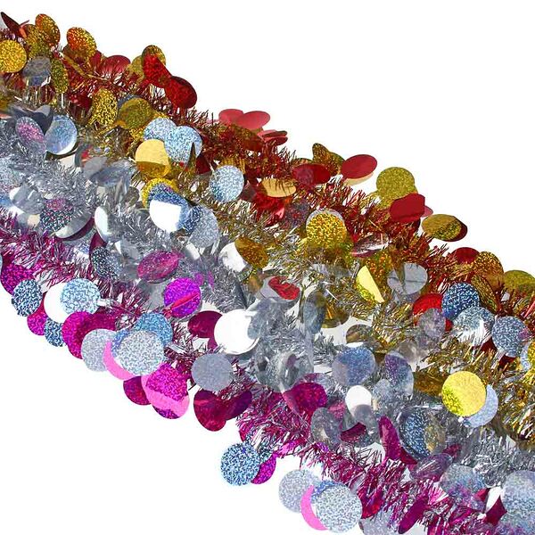 Сноу бум мишура формовая двухцветная, голографическая, 10x200 см, пвх, 4 цвета