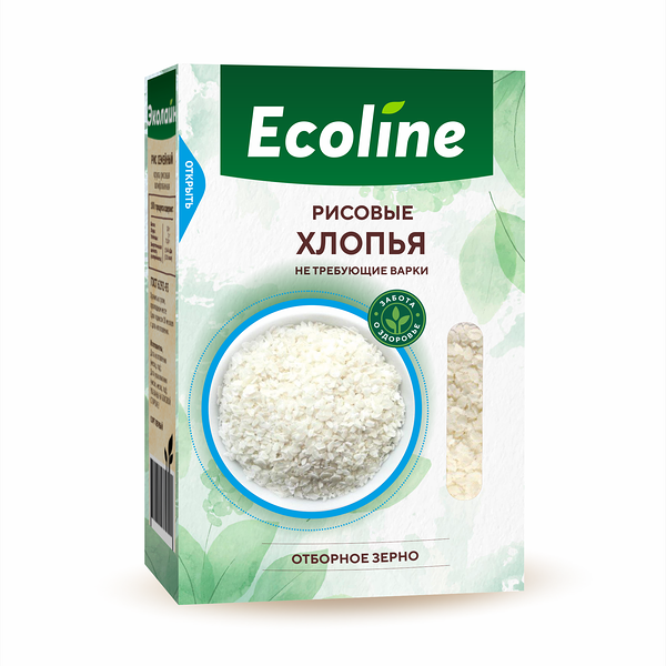 Хлопья рисовые не треб. варки «Ecoline» 0,5кг