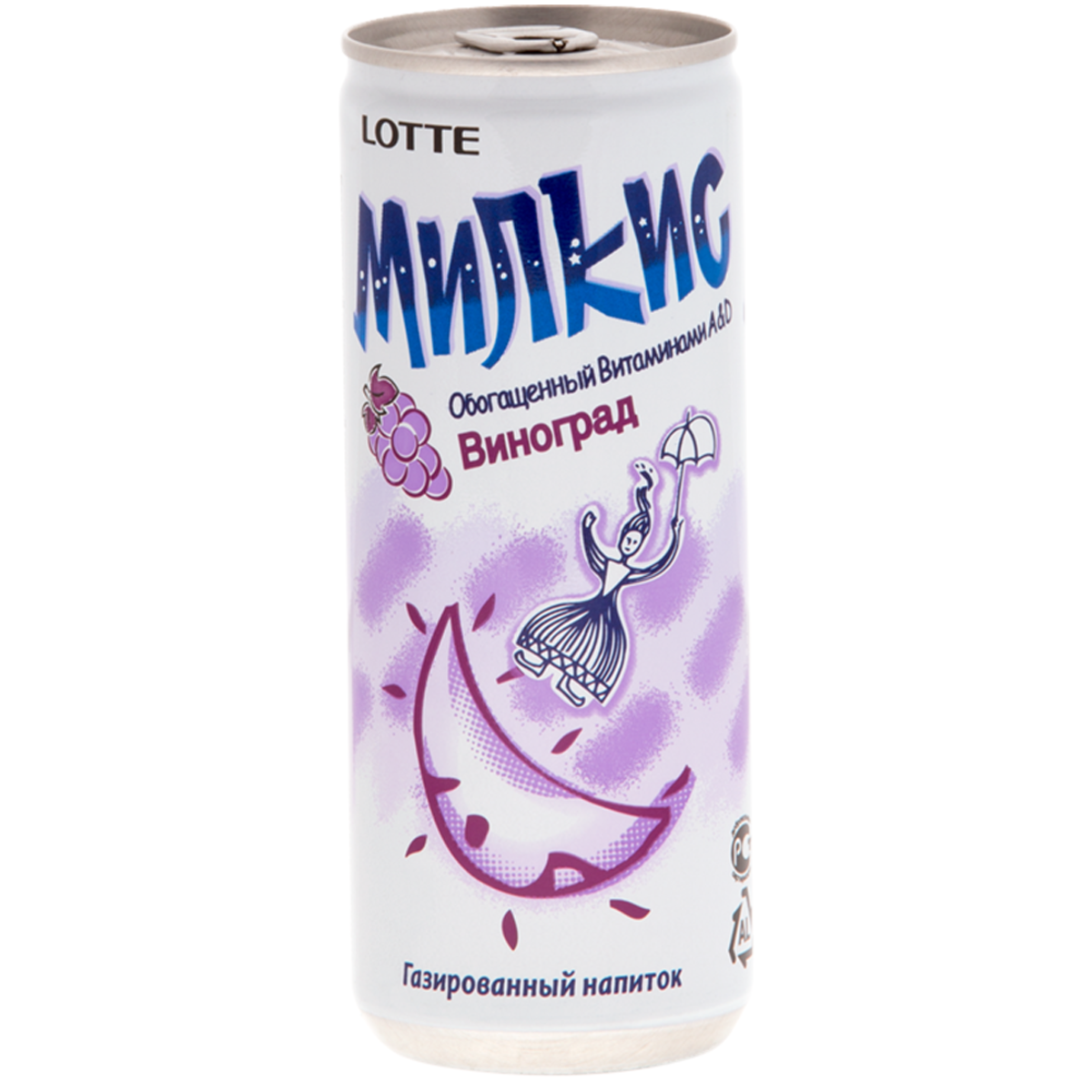 

Напиток газированный Lotte Милкис Виноград 250 мл