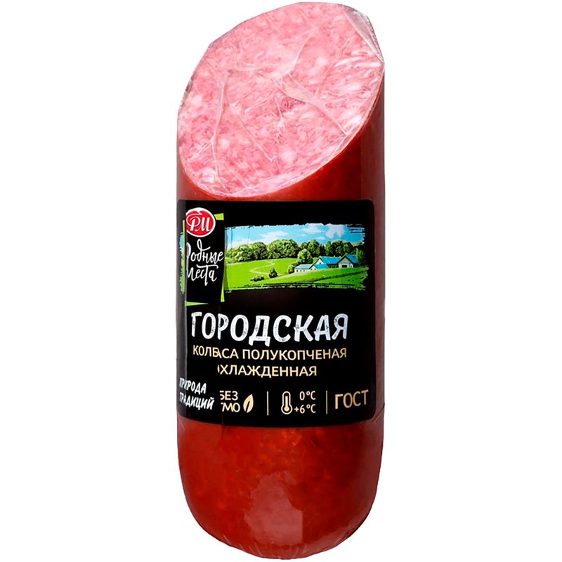 

Колбаса Родные места Городская полукопченая категории В 330 г