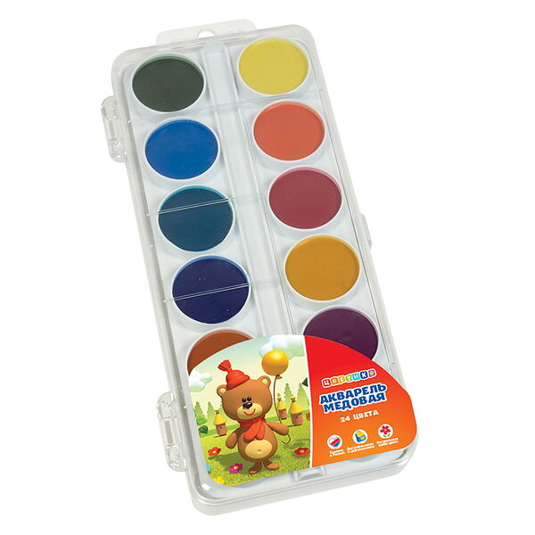 Набор акварели Цветик 24цв. в пласт. пенале Цветик арт. 2742190
