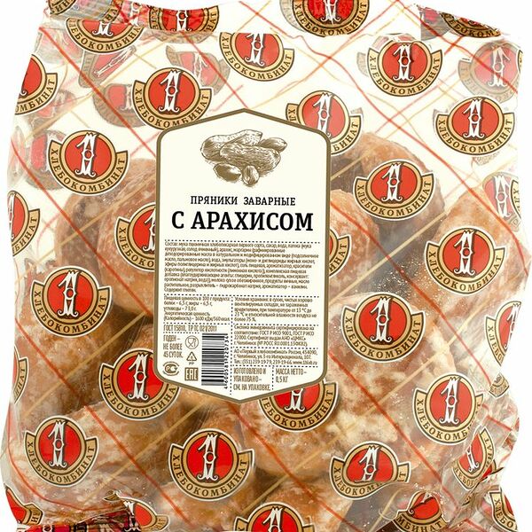 Пряники Первый хладокомбинат заварные с арахисом