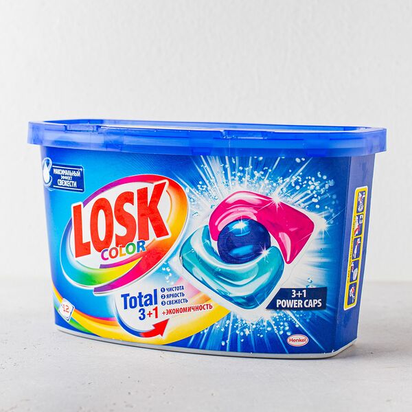 Капсулы для стирки Losk Color для цветного белья, 12 капсул