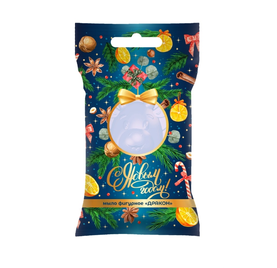 

Мыло туалетное фигурное ЗетТек С Новым Годом! Дракон флоу-пак 60 г