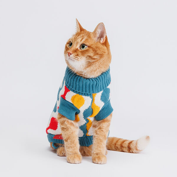 Свитер для кошек и собак, 20 см, светлый с узором