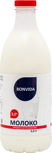 Молоко пастеризованное Bonvida 3.2%, без змж
