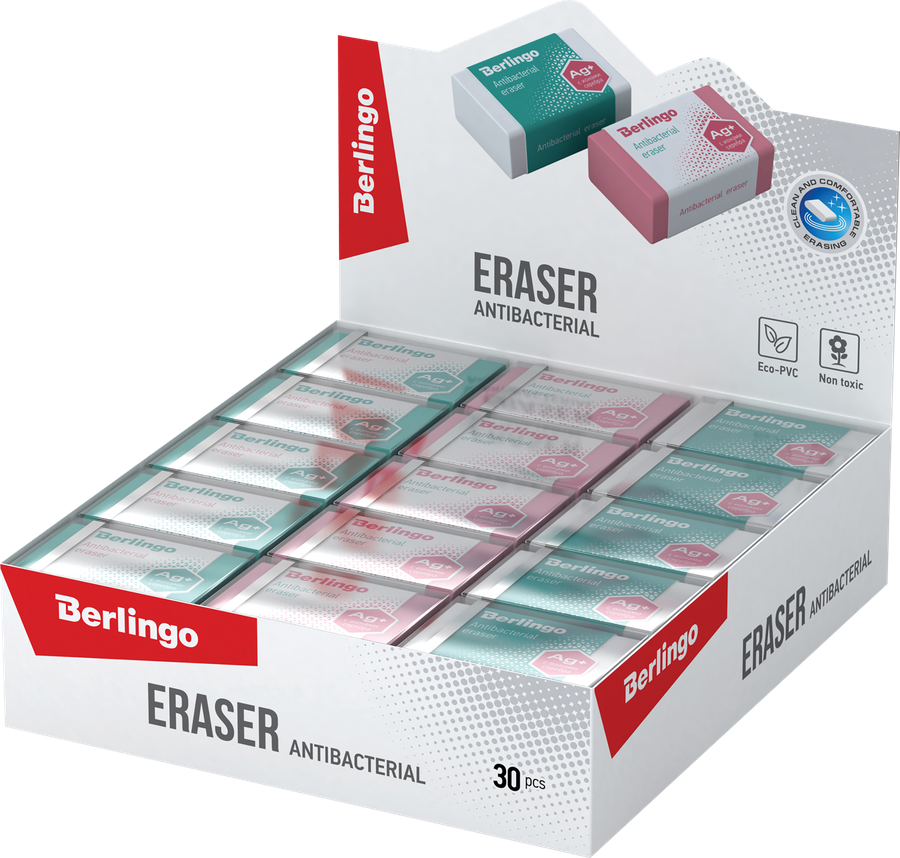 

Ластик Berlingo Antibacterial 4.2х2.6х1.7 см, 1 шт в ассортименте