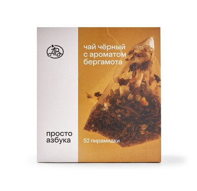 Чай черный Просто Азбука с ароматом бергамота, в пакетиках, 52 шт.