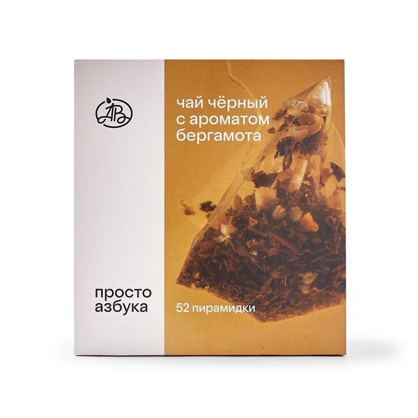 Чай черный Просто Азбука с ароматом бергамота, в пакетиках, 52 шт.