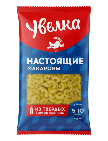 Макароны Увелка Рожок гладкий из твердых сортов пшеницы