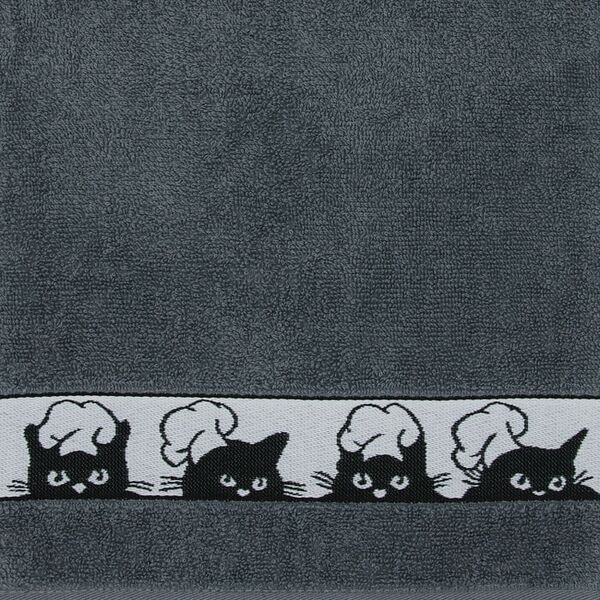 Набор махровых полотенец Casa Comforte Коты поварята темно-серые 30*60см 5шт