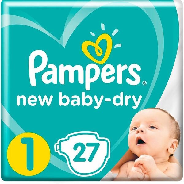 Подгузники Pampers new baby-dry 27 шт 1 (2-5 кг)