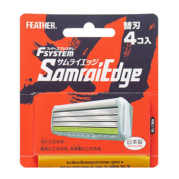 Кассеты для станка «Самурай» с тройным лезвием, Feather, 4 кассеты, Япония