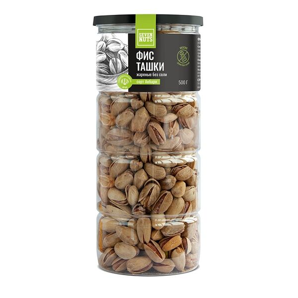 Орехи Seven Nuts фисташки жареные без соли 500г, Россия