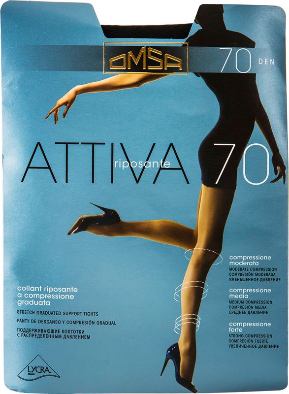 

Колготки женские Omsa Attiva 70 den, nero 5-XL