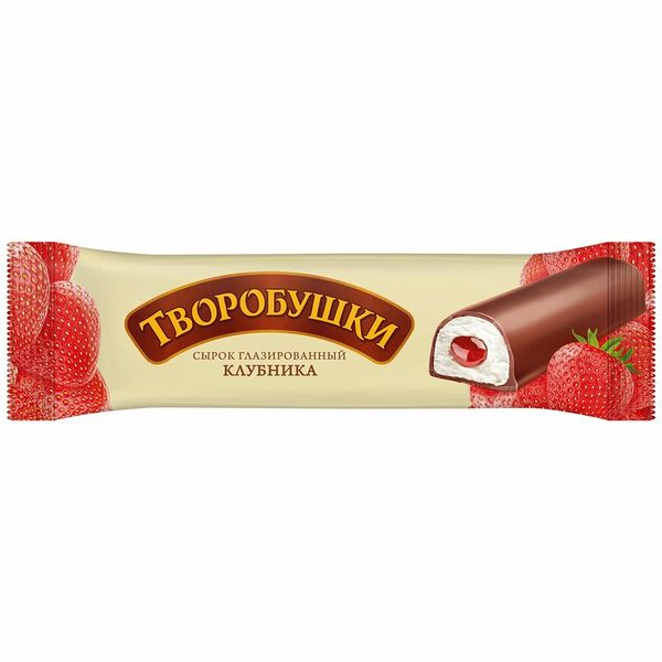 Сырок Творобушки клубника творожный глазированный 20%, 40г