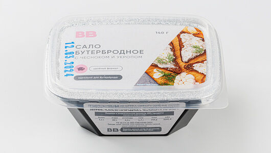 Сало бутербродное ВкусВилл с чесноком и укропом