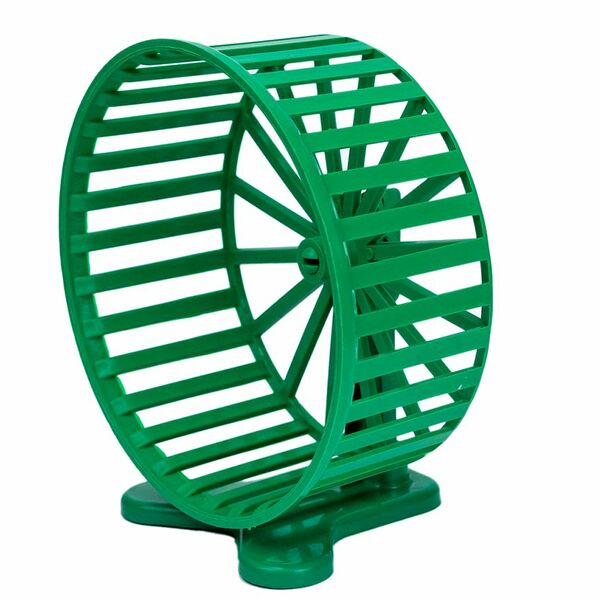 HOMEPET Колесо для грызунов с подставкой пластиковое изумрудное d14см