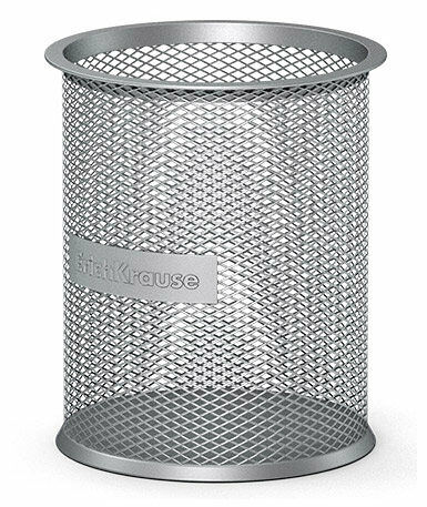 Подставка стакан для канцелярских принадлежностей Steel серебряная ТМ Erich Krause 