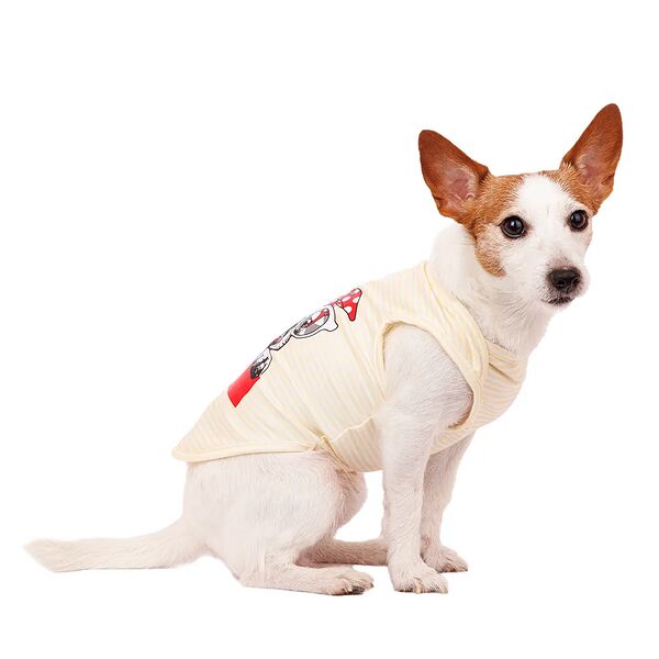 Футболка для собак с собачкой M бежевый (унисекс)