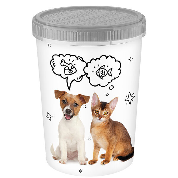 Контейнер с завинчивающейся крышкой для хранения корма и лакомств для кошек и собак, 1,6 л