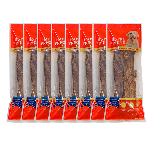 Лакомство для собак HAPPY FRIEND Легкое говяжье для средних и крупных пород 100г (упаковка - 10 шт)