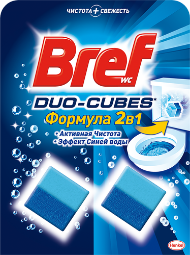 

Туалетный блок Бреф Duo-Cubes свежесть для унитаза 2x50 г