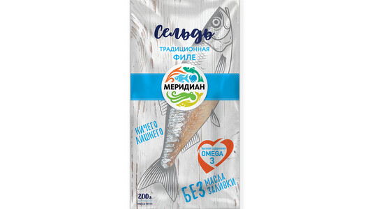 

Сельдь Традиционная Меридиан филе без масла без заливки 200г