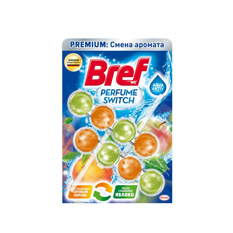 

Подвесной блок для унитаза Bref Perfume Switch Персик Яблоко, 2х50 г