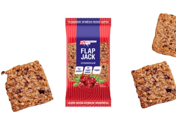 Печенье ProteinRex Флепджек овсяное протеиновое клюквенное, 60г