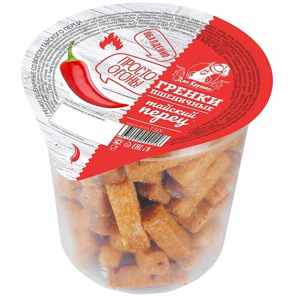 Гренки Дон Крутон пшеничные Тайский Перец, 130 г
