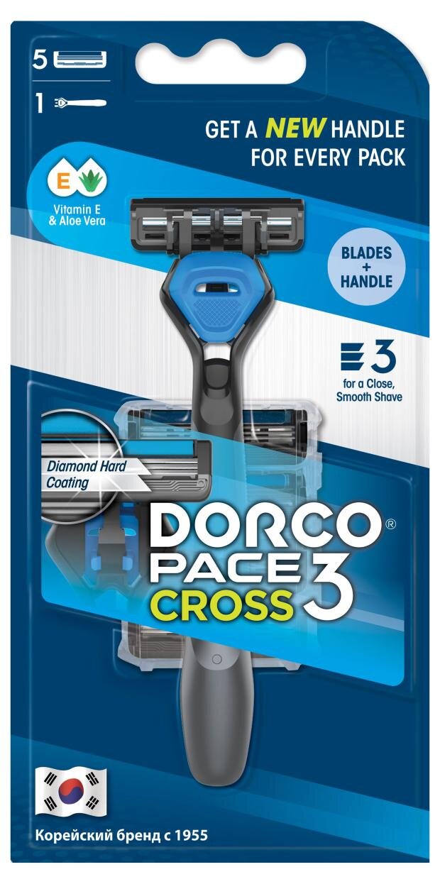 

Станок для бритья Dorco Pace 3 Cross 3 лезвия 1 станок + 5 сменных кассет