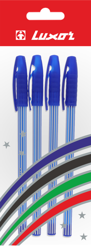 

Ручка шариковая LUXOR Stripes 1мм синий Арт. 31131, 4шт