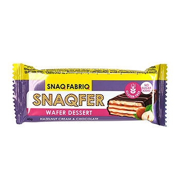 Батончик вафельный Snaq Fabriq со вкусом фундучного крема и бельгийского шоколада, 45 г