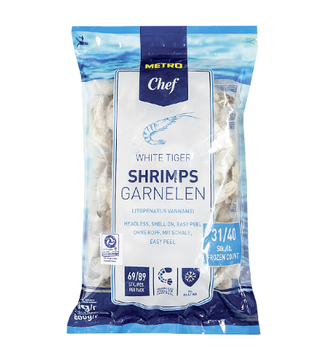 Креветки королевские Metro Chef без головы сыро-мороженые 31/40
