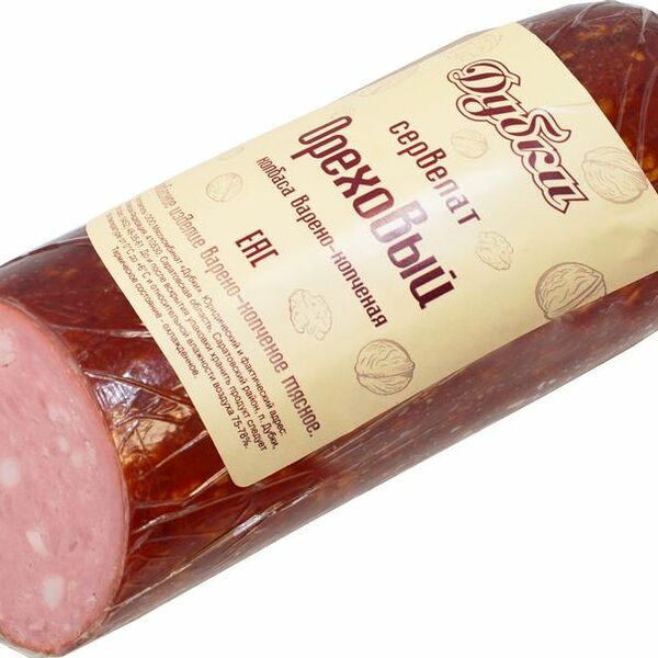 Колбаса варено-копченая Дубки, сервелат Ореховый