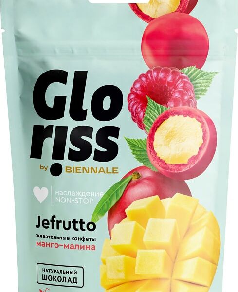Конфеты жевательные Biennale Gloriss Jefrutto Манго-Малина 75г