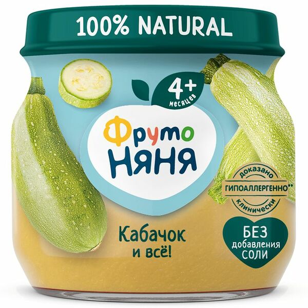 Пюре ФрутоНяня кабачковое с 4 месяцев, 80г