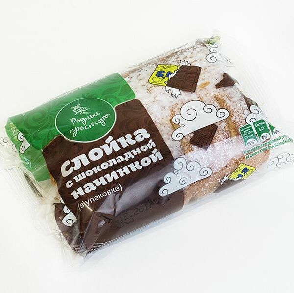 Слойка Родные просторы с шоколадной начинкой, 90г