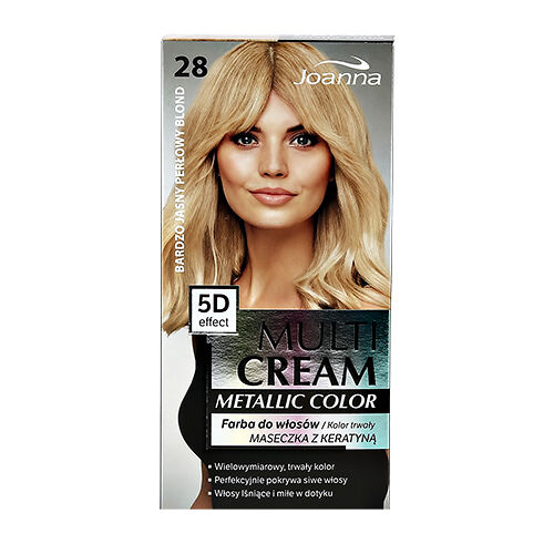 Краска для волос `JOANNA` MULTI CREAM METALLIC COLOR тон 28 Перламутровый блонд