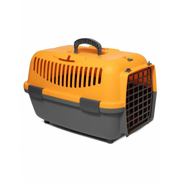 Triol Переноска для животных Travel с пластиковой дверцей, оранжевая L61*40*38см